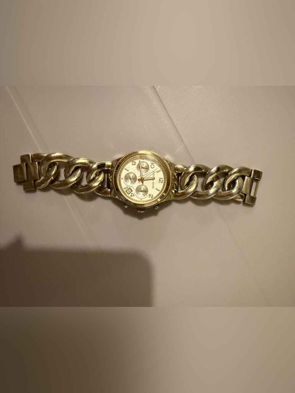 Michael Kors Gold Chain-Link Bracelet Watch